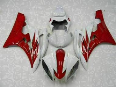 Rojo Blanco Kits Completo Carenado Moto ABS Yamaha R6 2006-2007