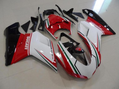Rojo Blanco Kits Completo Carenado Moto Ducati 848 1098 1198 2007-2014