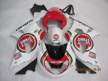 Rojo Blanco Lucky Strike Carenado Moto Suzuki GSXR 600 K1 K2 K3 2001-2003