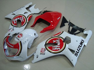 Rojo Blanco Lucky Strike Carenado Moto Suzuki GSXR 750 K1 K2 K3 2001-2003