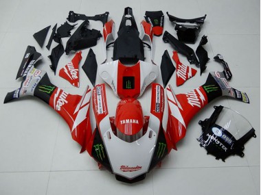 Rojo Blanco Monster Carenado Moto Yamaha R1 2015-2019