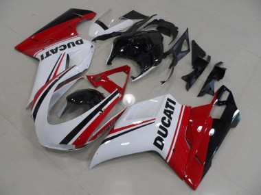 Rojo Blanco Negro Carenado Moto Ducati 848 1098 1198 2007-2014