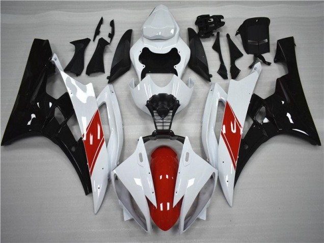 Rojo Blanco Negro Carenados Moto Yamaha R6 2006-2007 Rojo Blanco Negro Carenados Moto Yamaha R6 2006-2007