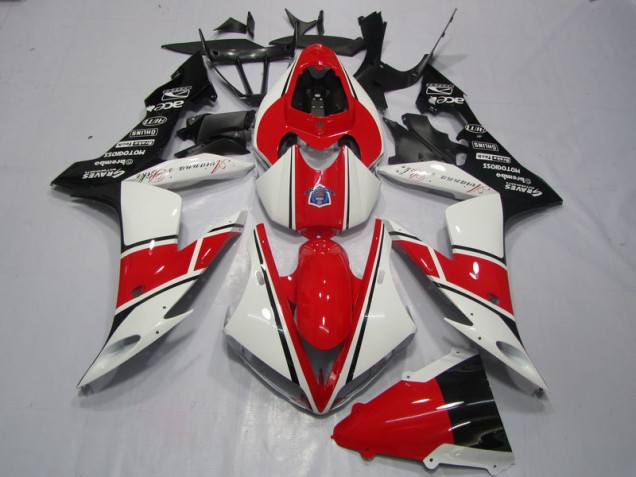 Rojo Blanco Negro Plástico Moto Yamaha R1 2004-2006 Rojo Blanco Negro Plástico Moto Yamaha R1 2004-2006