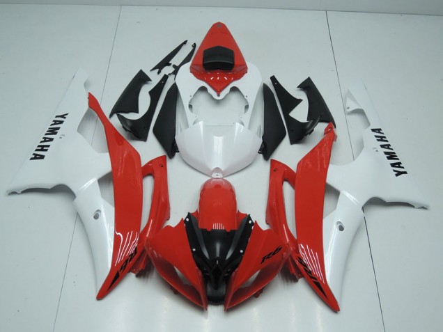 Rojo & Blanco Perla Carenado Moto Yamaha R6 2008-2016 Rojo & Blanco Perla Carenado Moto Yamaha R6 2008-2016
