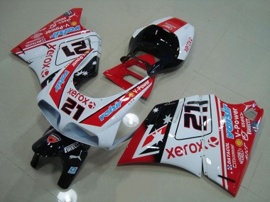 Rojo Blanco Xerox 21 ABS Kits Carenado Moto Ducati 748 916 996 996S 1993-2005