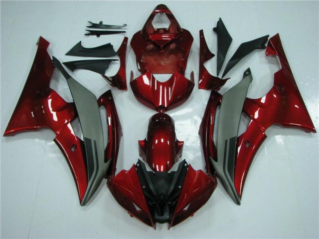 Rojo Gris Carenado Moto Yamaha R6 2008-2016 Rojo Gris Carenado Moto Yamaha R6 2008-2016