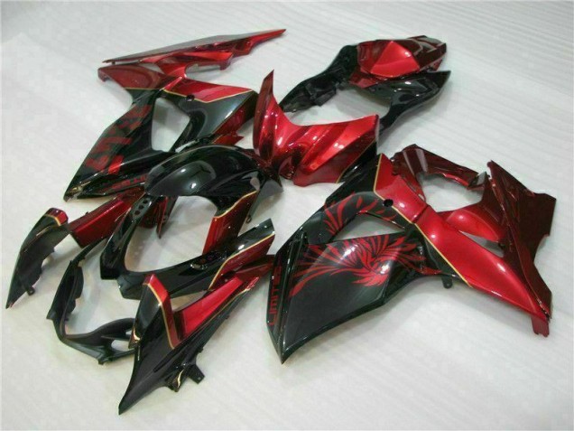 Rojo Llama Negro Carenado Moto Suzuki GSXR 1000 K9 2009-2016 Rojo Llama Negro Carenado Moto Suzuki GSXR 1000 K9 2009-2016