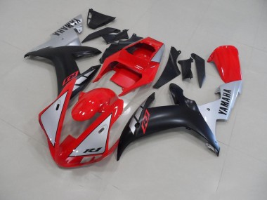 Rojo Mate Plata Carenado Moto Yamaha R1 2002-2003