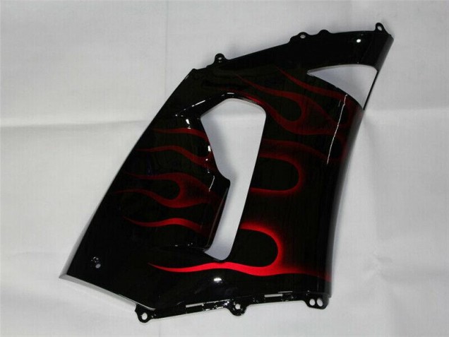 Rojo Negro ABS Moto Plástica Kawasaki ZX6R 2005-2006 Rojo Negro ABS Moto Plástica Kawasaki ZX6R 2005-2006
