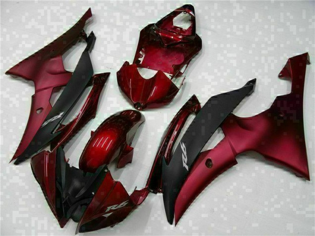 Rojo Negro ABS Moto Plástico Yamaha R6 2008-2016 Rojo Negro ABS Moto Plástico Yamaha R6 2008-2016