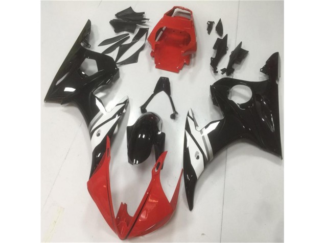 Rojo Negro Blanco Carenado Moto Yamaha R6 2003-2005 Rojo Negro Blanco Carenado Moto Yamaha R6 2003-2005