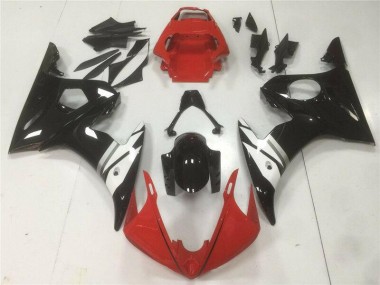Rojo Negro Blanco Carenado Moto Yamaha R6 2003-2005