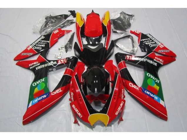 Rojo Negro Jomo Carenado Moto Suzuki GSXR 600 K8 2008-2010 Rojo Negro Jomo Carenado Moto Suzuki GSXR 600 K8 2008-2010