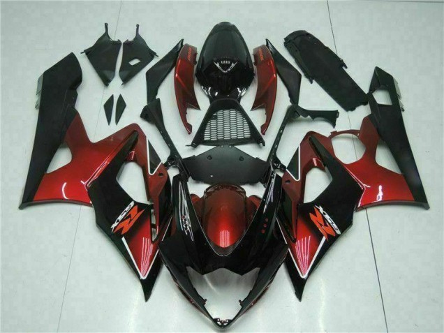 Rojo Negro Kit Completo Carenado Moto Suzuki GSXR 1000 K5 2005-2006 Rojo Negro Kit Completo Carenado Moto Suzuki GSXR 1000 K5 2005-2006