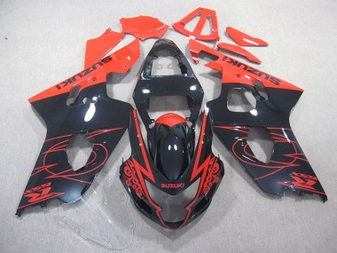Rojo Negro Kits Carenado Moto Suzuki GSXR 750 K4 2004-2005