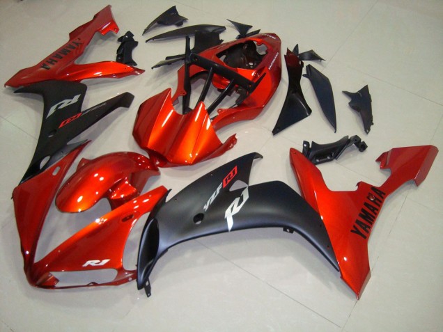 Rojo Negro Mate Carenado Moto Yamaha R1 2004-2006 Rojo Negro Mate Carenado Moto Yamaha R1 2004-2006
