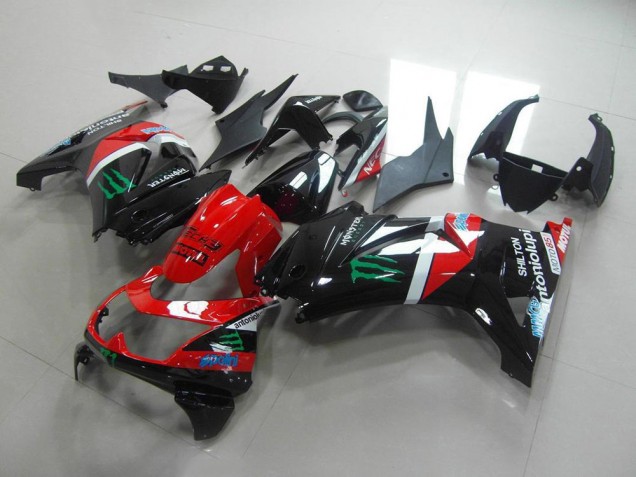 Rojo & Negro Monster Carenado Moto Kawasaki ZX 250R 2008-2012 Rojo & Negro Monster Carenado Moto Kawasaki ZX 250R 2008-2012