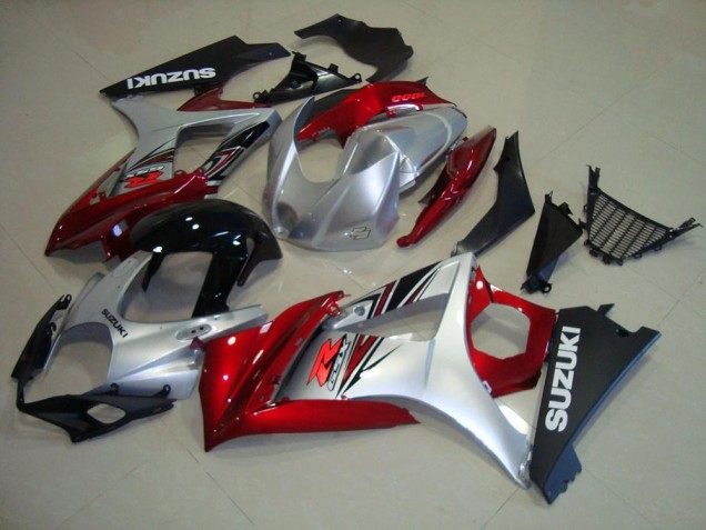 Rojo Negro Plata Carenado & Plástico Moto Suzuki GSXR 1000 K7 2007-2008 Rojo Negro Plata Carenado & Plástico Moto Suzuki GSXR 1000 K7 2007-2008