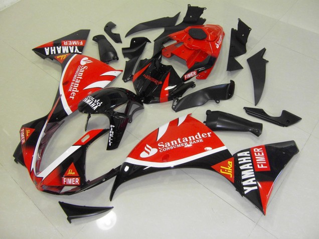 Rojo Negro Santander Carenado Moto Yamaha R1 2012-2014 Rojo Negro Santander Carenado Moto Yamaha R1 2012-2014
