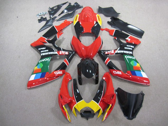 Rojo Negro Verde Carenado Moto Suzuki GSXR 750 K6 2006-2007 Rojo Negro Verde Carenado Moto Suzuki GSXR 750 K6 2006-2007