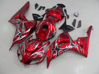 Rojo con Negro Gris Llama Carenado Moto Honda CBR 1000 RR 2006-2007