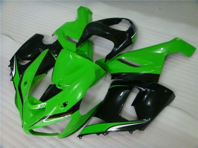Verde Blanco Negro Carenado Moto Kawasaki ZX6R 2005-2006 Verde Blanco Negro Carenado Moto Kawasaki ZX6R 2005-2006