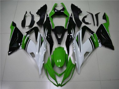 Verde Blanco Negro Carenado Moto Kawasaki ZX6R 2013-2018