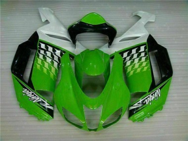 Verde Blanco Ninja Carenado Moto Kawasaki ZX6R 2007-2008