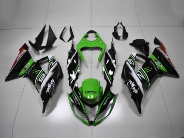 Verde Negro Blanco Carenado Moto Kawasaki ZX6R 2013-2018