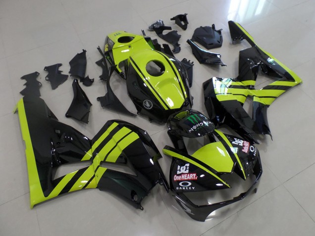 Verde Negro Carenado Moto Honda CBR 600 RR 2013-2021 Verde Negro Carenado Moto Honda CBR 600 RR 2013-2021