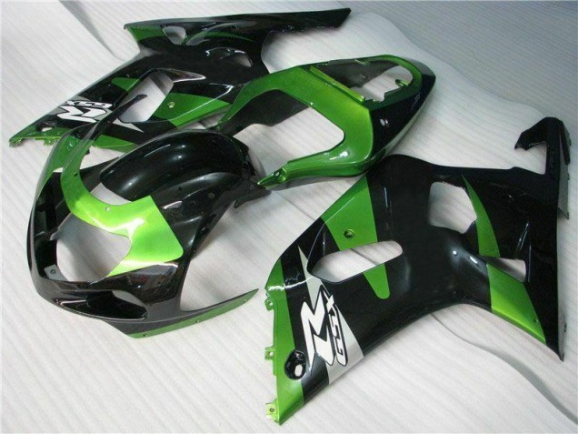 Verde Negro Carenado Moto Suzuki GSXR 600 / 750 K1 K2 K3 2001-2003 Verde Negro Carenado Moto Suzuki GSXR 600 / 750 K1 K2 K3 2001-2003