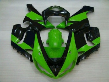 Verde Negro Inyección Kit Carenado Moto Kawasaki ZX6R 2005-2006