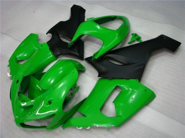 Verde Negro Mate Carenado Moto Kawasaki ZX6R 2005-2006 Verde Negro Mate Carenado Moto Kawasaki ZX6R 2005-2006