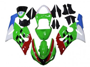 Verde Rojo Blanco Azul Carenado Moto Kawasaki ZX6R 2005-2006