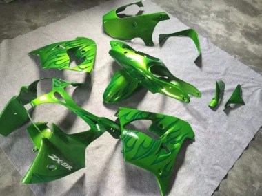 Verde Verde Llama Carenado Moto Kawasaki ZX9R 2000-2001